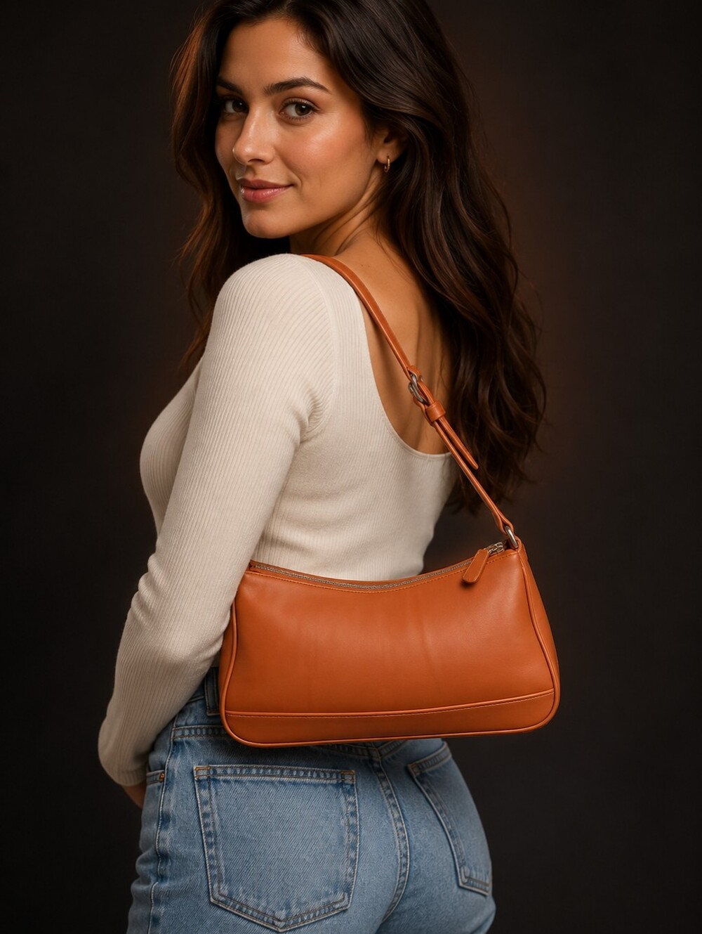 Coach Vintage Demi Hampton Caramel Leather Shoulder Bag #7587 - Picture 2 of 10